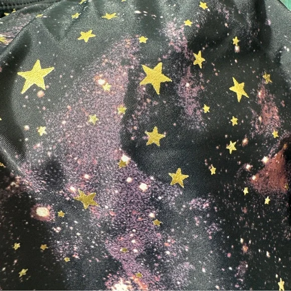 Torrid Black Gold Star Metallic Print 1PC Flounce Top SwimSuit 1X (TOP ONLY) - Picture 6 of 10